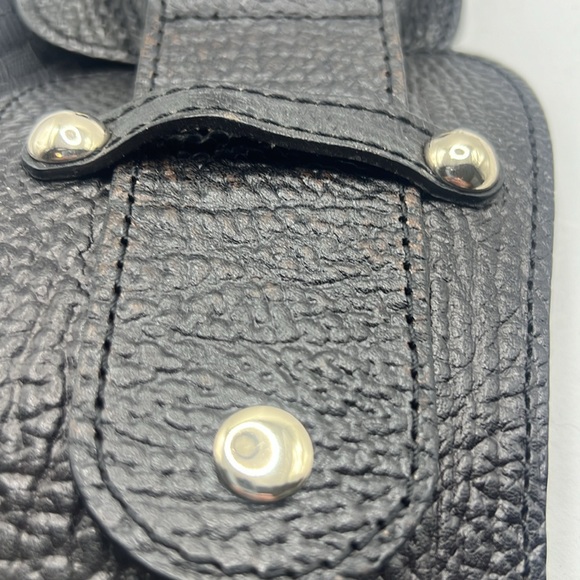 VTG Chico leather braid elastic black belt with enamel buckle size M statement - Picture 7 of 15